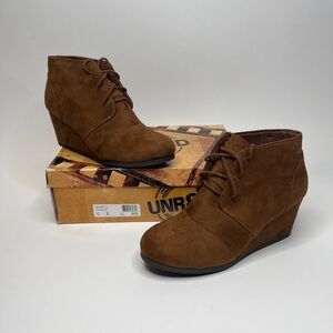 Brown suede ankle boots